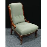 A Victorian walnut drawing room chair, c.1880