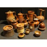 Langley Ware brown glazed pottery including a half pint water jug with a flag of the Union Steamship