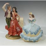 A Capodimonte figural group 'The Gypsy Dancers' with certificate and a Coalport Age of Elegance