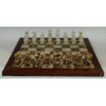 A onyx chess set and board