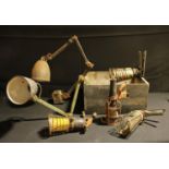 Industrial Salvage - Lighting - a mid 20th century industrial/workshop lamp, adjustable with wall/
