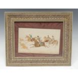 Persian School (first-half, 20th century), a panel painting, of a hunting scene, well-painted on