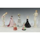 A Coalport Ladies of Fashion, Margaret and Joanne figurine of the year 2001, no 294; a Nao by Lladro