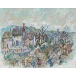 Yram Allets (Cornish Artist 1898 - 2009) The Village signed, oil on board, 40cm x 49cm