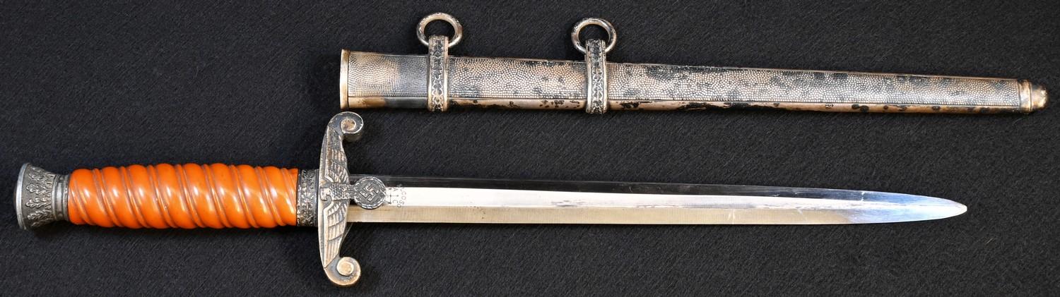 A Third Reich Nazi German Wermacht dress dagger, by Alcoso, Solingen, 24.5cm straight pointed - Bild 3 aus 4
