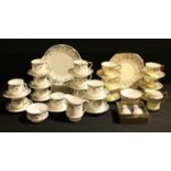 A Paragon Coniston pattern tea set, eleven cups and saucers, eleven side plates, etc; a