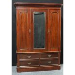 A Victorian mahogany wardrobe, c.1880