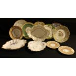 English Porcelain - a Coalport plate, pattern 6711; Flight Barr Barr Worcester Lily pattern plate;
