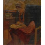 Scottish School (early 20th century) Portrait of a Lady Reading a Book oil on canvas, 53cm x 44cm