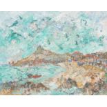Yram Allets (Cornish Artist 1898 - 2009) Beach Cove oil on board, 40cm x 49cm