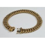 A 9ct gold fancy link bracelet, white metal compression clasp, London 1969 import marks, 19.5cm