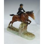 Beswick huntswomen, riding the jumping horse side saddle, model 982 (faults)