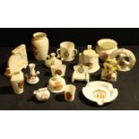 Isle of Man, Manx Interest - crested ware miniatures including W&R Carlton China Laxey Wheel with