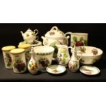 Ceramics - Portmeirion Pomona pattern set of kitchen storage cylinders, soup tureen and ladle,