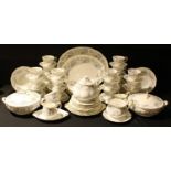 A comprehensive Royal Albert Silver Maple pattern dinner and tea service, teapot, cups and