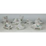 Ceramics - Aynsley Wild Tudor pattern novelty trinket pots and covers, comprising frog, pig,