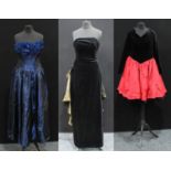 Vintage Costume - a Laura Ashley velvet and taffeta dress; others similar (3)