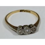 An 18ct gold platinum and diamond ring (size K)