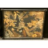 A Victorian pressed flower diorama, ferns and forest foliage, 69cm x 52cm overall