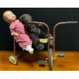 A Jet Ace Keith Lowe Engineers, Dudley toddler's tricycle; an English mohair bear, c.1940; a mid