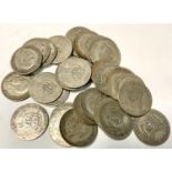 Thirty four George V One Shillings 185.9g