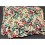 Textiles - large pair of Sanderson vintage floral curtains, 160cm width x 320cm length