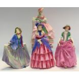 Royal Doulton figures - Vanessa Hn 1838; A Victorian Lady, Hn 728; Kate Hardcastle Hn1718 and