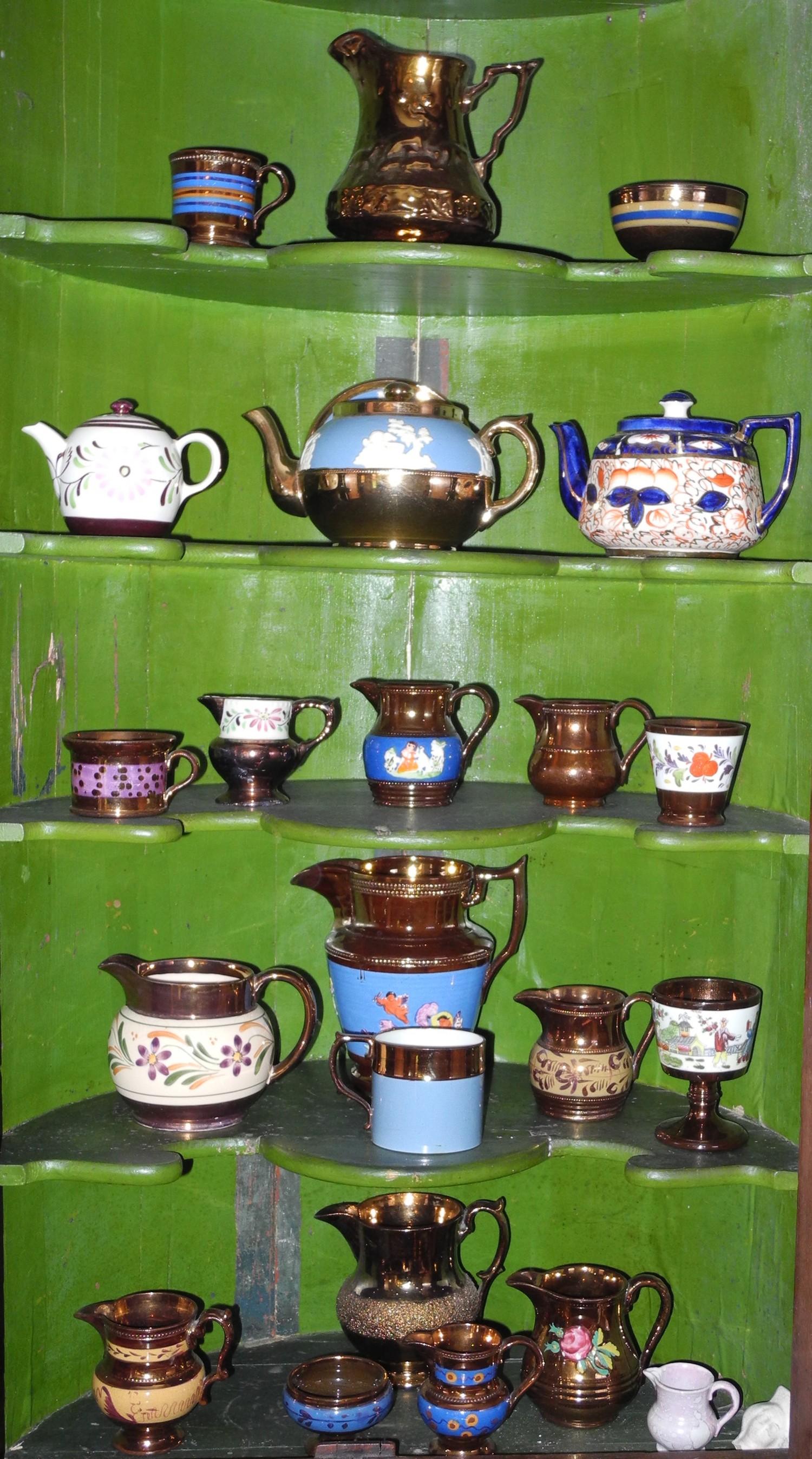 English Pottery - copper lustre, jugs, teapots, goblets, etc, 1850 and later