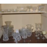 Glassware - sundae dishes; jugs; bowls; Edinburgh crystal wine glasses; etc