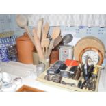 Kitchenalia - chopping boards; place mats; cutlery; rolling pins; etc