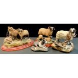 A Border Fine Arts model Black Face Ram & Ewe, A1244; another ; James Herriot Collection Sheep,
