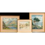 Picture & Prints - J E Jones, a matched pair, Alpine Lakeland landscapes, signed, watercolours, 41cm