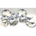 Ceramics - an early 20th century Adderleys Kolb pattern blue and white floral six setting tea