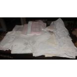 Linen - damask table cloths; others, etc