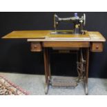 A vintage Singer treadle sewing machine