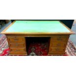 A Victorian mahogany partners desk. 77cm high x 183.5cm wide x 122cm deep.