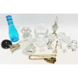 Glass - a Swarovski crystal ornamental model Teddy Bear Ice Skating , others smaller; piano,