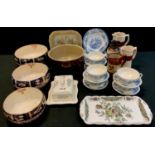 Ceramics - late 19th century Imari bowls, other later ceramics, jugs, dishes, soup bowls and