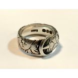 A Victorian silver buckle ring, Alfred George Griffiths, Birmingham, 1890, Size N