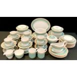 A Wedgwood Aztec pattern dinner and tea service, comprising fourteen dinner plates, fourteen side