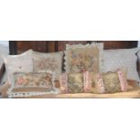 A tapestry cushion; others, various (7)