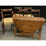 Furniture - a set of five George III mahogany rope twist bar back dining chairs, comp a carver and