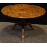 A ‘George III’ mahogany circular low occasional table, cabriole legs, ball and claw feet, 54cm high,