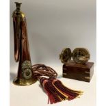 A Royal Welsh Fusiliers regimental bugle, copper and brass tubular body, cast regimental badge, No