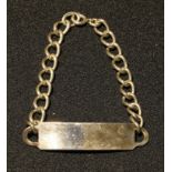 A silver indentity bracelet, Birmingham hallmarks