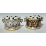 A Lynton china Hamilton Imari bough pot, rams head handles; Eximous china bough pot, decorated