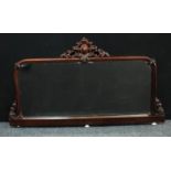 A Victorian mahogany overmantel looking glass, 171cm wide, 98cm high.