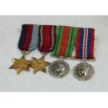 Medals - WWII miniatue dress medals, the 1939-1945 Star, the Burma Star, the Defence Medal 1939-1945