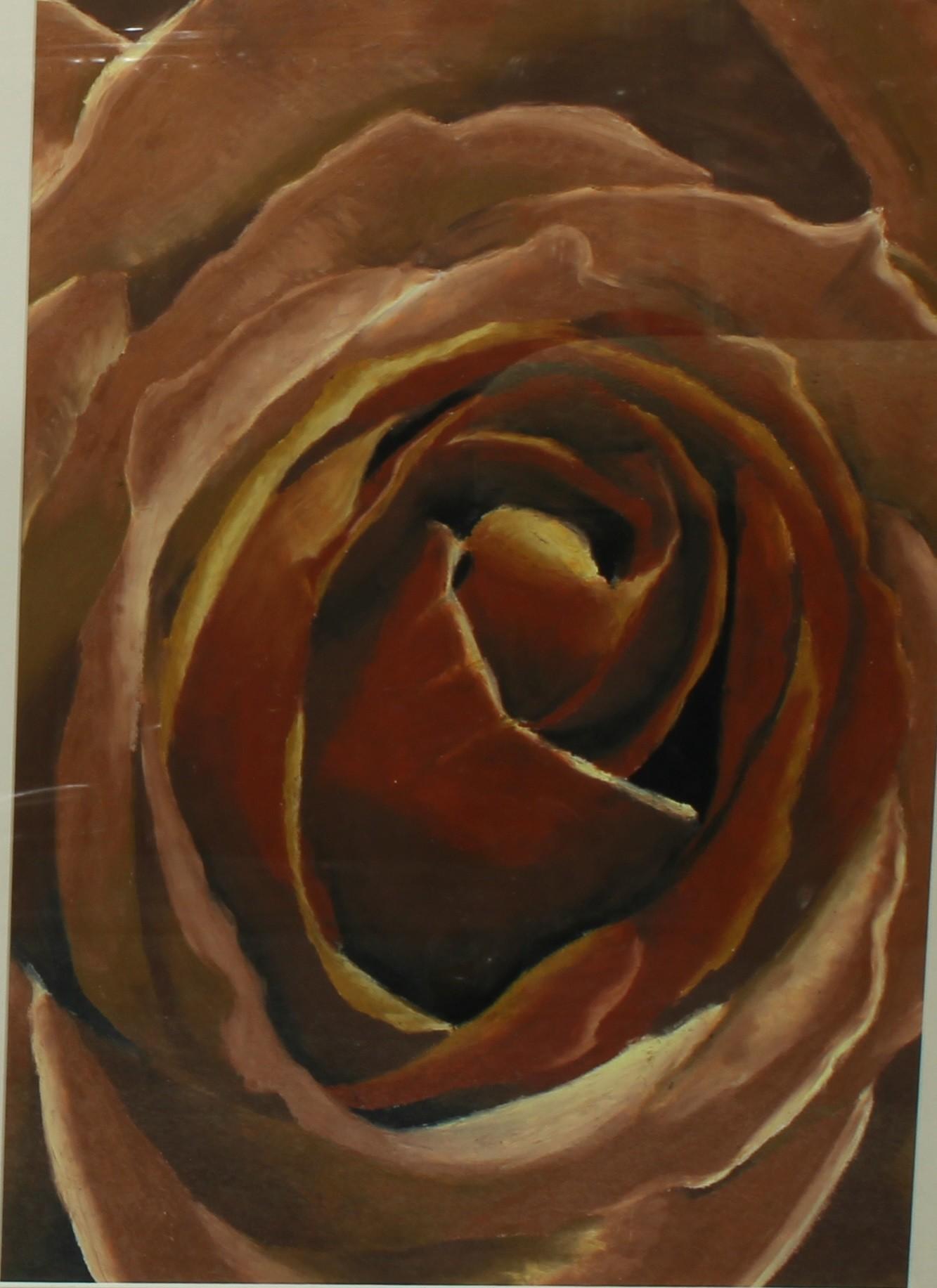Contemporary School Botanical Study, of a Rose monochrome charcoal and collage on paper, 57cm x - Image 4 of 4