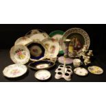 Continental Ceramics - a German porcelain saucer, a Dresden cup and saucer, a Vienna plate, a pair